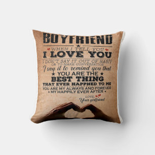 Liebe Zitat für Boyfriend, Ehemänner Liebe Geburts Kissen