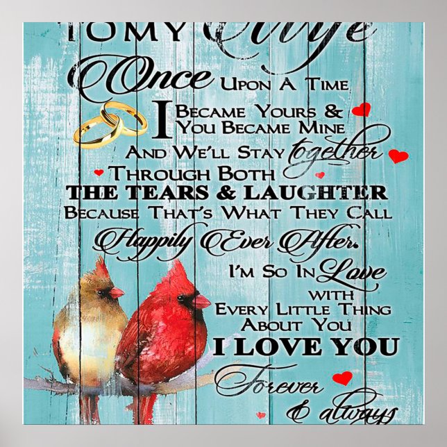 Liebe-Zitat für Ehefrau, Mehrfach-Liebe-Geschenk,  Poster (Vorne)