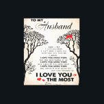 Liebe-Zitat für Geschenkidee von Ehemann, Geburtst Leinwanddruck<br><div class="desc">Liebe-Zitat für Geschenkidee von Ehemann, Geburtstag von Ehemann</div>