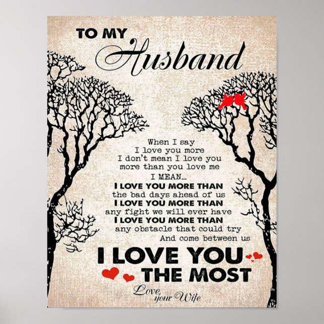 Liebe-Zitat für Geschenkidee von Ehemann, Geburtst Poster (Vorne)