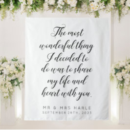 Liebe Zitat Kalligrafie Stil Hochzeitsszenario Wandteppich