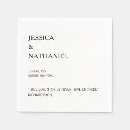 Liebe Zitat Moderne Schwarz-Weiß-Hochzeit Serviette