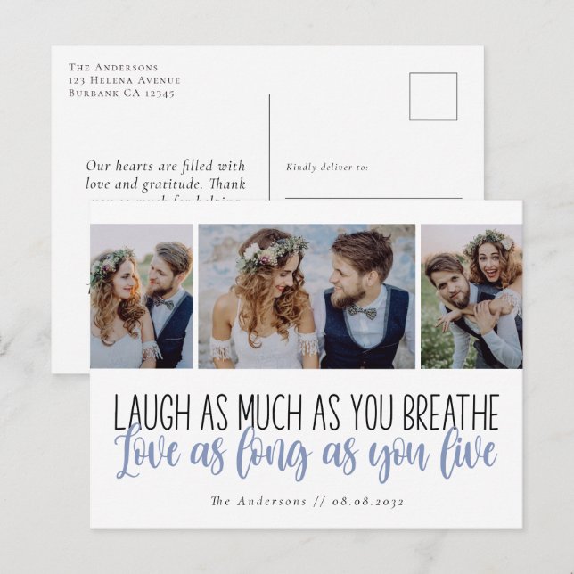 Liebe Zitat Skript-Fotos Hochzeit Vielen Dank Postkarte (Vorne/Hinten)