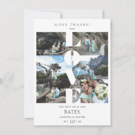 Liebe Zitat White Trendy Collage Hochzeit 6 Fotos Dankeskarte