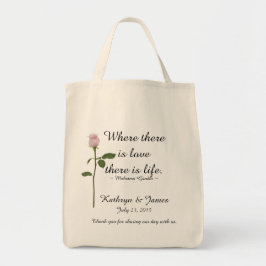 Liebe zitiert rosa Rose w, Wedding willkommene Tragetasche