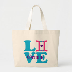 ♊ Liebe Zodiac Sign Chic Jumbo Tasche