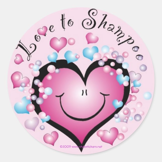 LIEBE zu Shampoo ©StyleStickers™ Runder Aufkleber (Vorderseite)