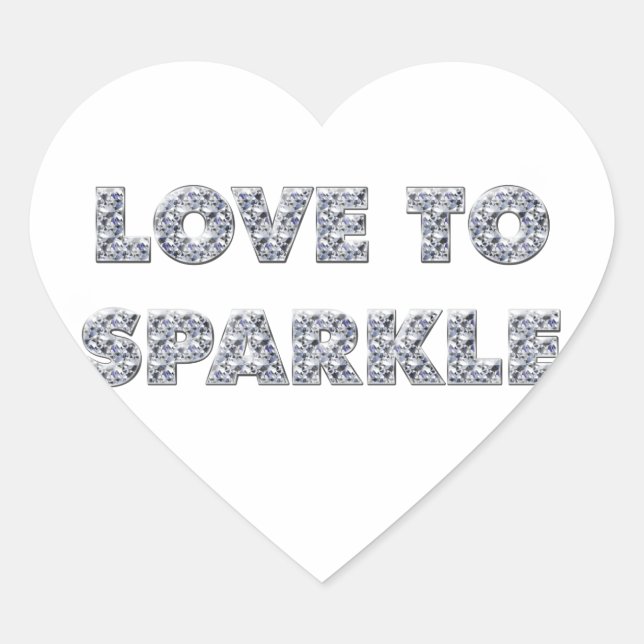 Liebe zu sparkle Herz-Aufkleber (Vorderseite)