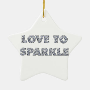 Liebe zu sparkle keramik ornament