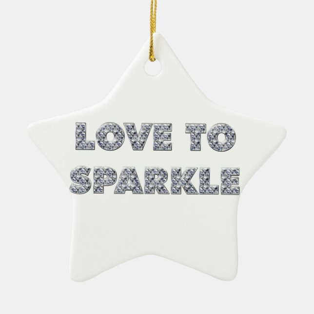 Liebe zu sparkle keramik ornament (Vorne)