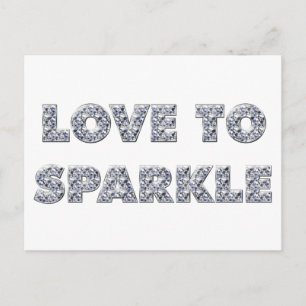 Liebe zu sparkle postkarte