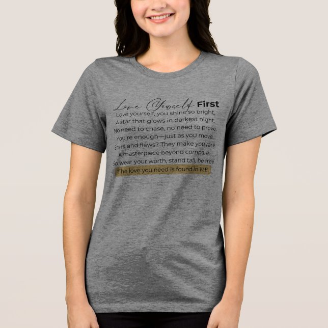Liebe zuerst Tri-Blend shirt (Vorderseite)