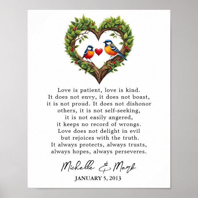 Liebe zum 1. Hochzeitstag Poster (Vorne)