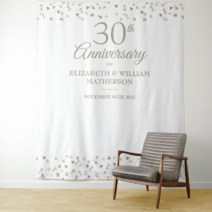 Liebe zum 30. Jubiläum Hört Foto Stand Hintergrund Wandteppich