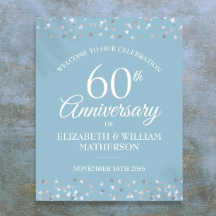 Liebe zum 60. Jubiläum Hört Confetti Begrüßungszei Poster