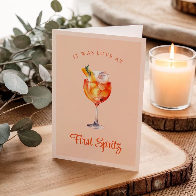 Liebe zum ersten Spritz Niedlich Cocktail Pub Jubi Karte (Von Creator hochgeladen)