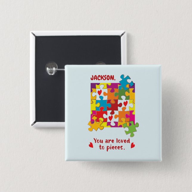 Liebe zum Geburtstag Junge Puzzle Button (Vorne & Hinten)