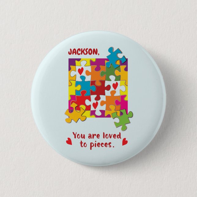 Liebe zum Geburtstag Junge Puzzle Button (Vorderseite)