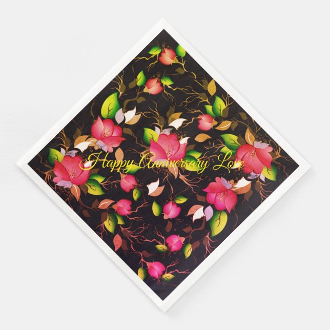 Liebe zum glücklichen Jahrestag Serviette (Ecke)