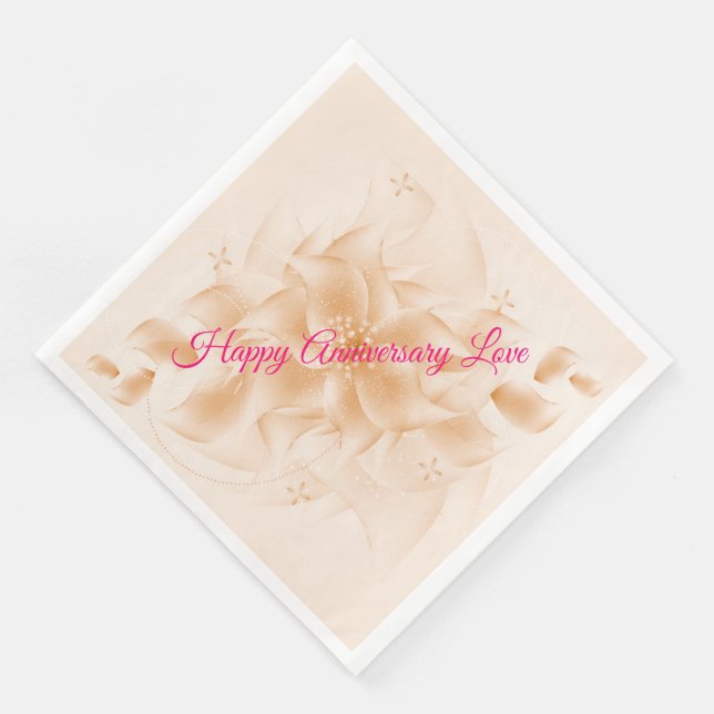 Liebe zum glücklichen Jahrestag Serviette (Ecke)