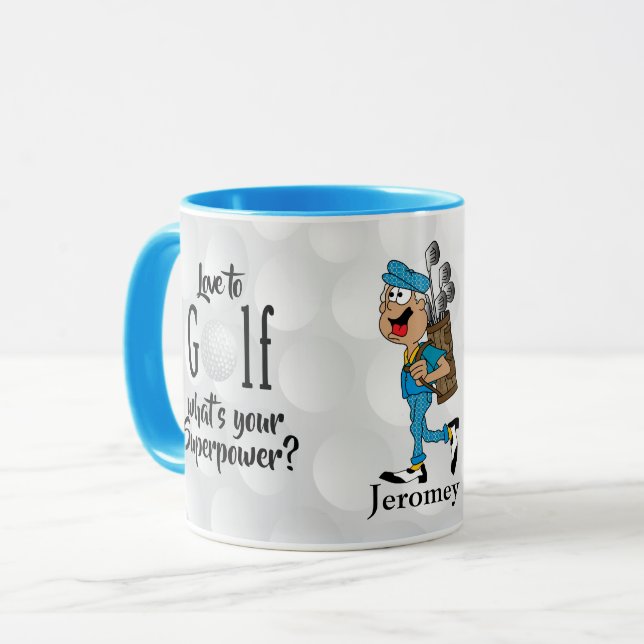 Liebe zum Golf, Was ist deine Supermacht? Tasse (Vorderseite Links)
