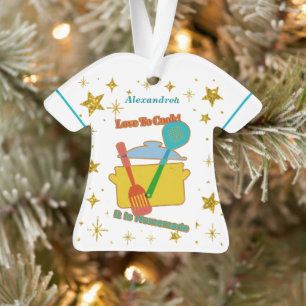 Liebe zum Kochen Es wird handgefertigtes Sprichwor Ornament