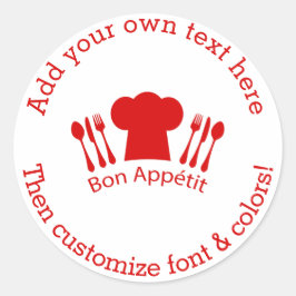 Liebe zum Kochen Koch Hat Bon Appetit Runder Aufkleber