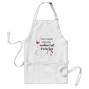 Liebe zum Kochen mit Wein Manchmal landet er im Es Schürze