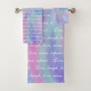 Liebe zum Lebendlachen wiederholen Regenbogen merm Badhandtuch Set