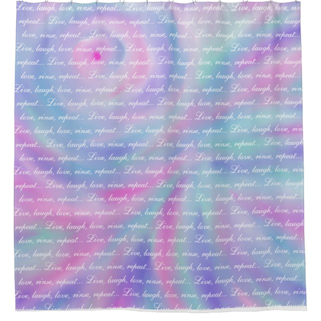 Liebe zum Lebendlachen wiederholen Regenbogen merm Duschvorhang (Vorderseite)