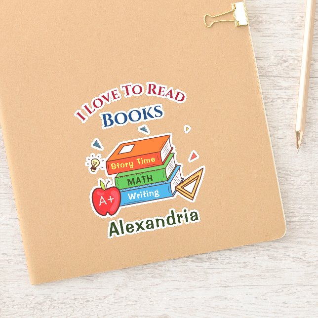 Liebe zum Lesen von Büchern Lesen, Anpassen Aufkleber (Notizbuch)