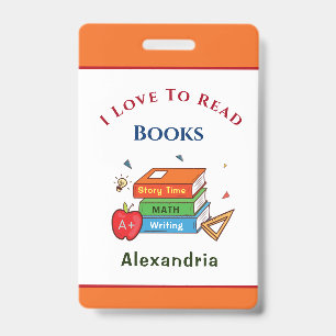 Liebe zum Lesen von Büchern Lesen, Anpassen Ausweis