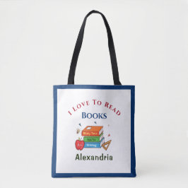 Liebe zum Lesen von Büchern Lesen, Anpassen Tasche