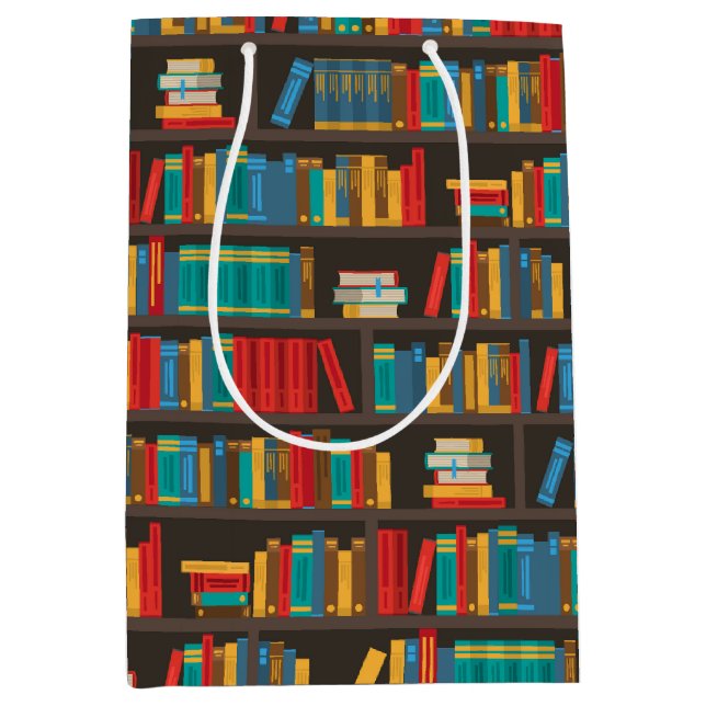 Liebe zum Lesen von virtuellen Bibliotheken Mittlere Geschenktüte (Vorderseite)