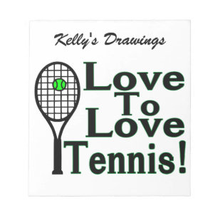 Liebe zum Liebe-Tennis Notizblock
