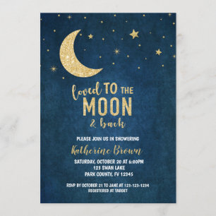 Liebe zum Mond & Back Baby Shower Einladung