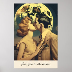 Liebe zum Mond, Reiseplakat individuell anpassbar Poster