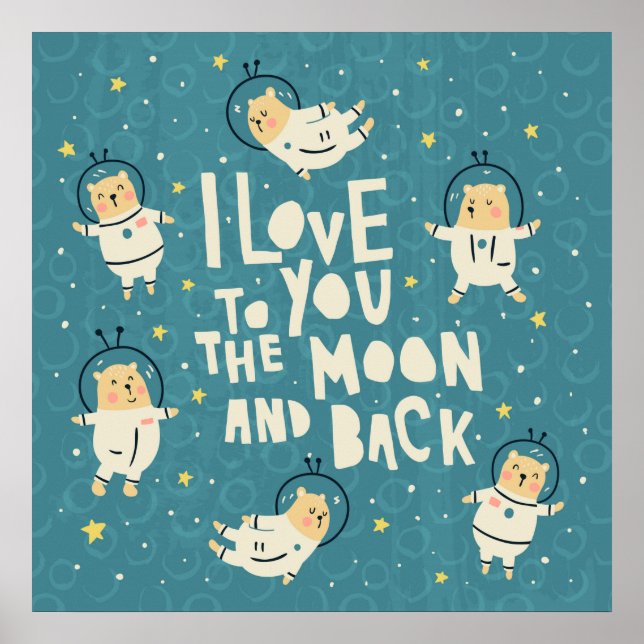 Liebe zum Mond und Backposter Poster (Vorne)