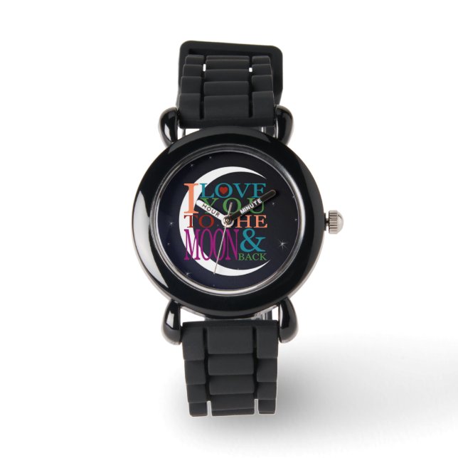 Liebe zum Mond und Rücken Kind Armbanduhr (Vorderseite)