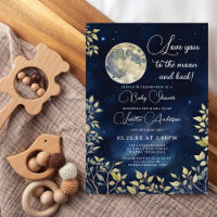 Liebe zum Mond und zur Baby-Dusche