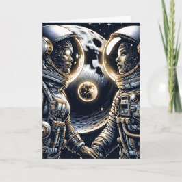 Liebe zum Mond und zurück | Astronauten Karte