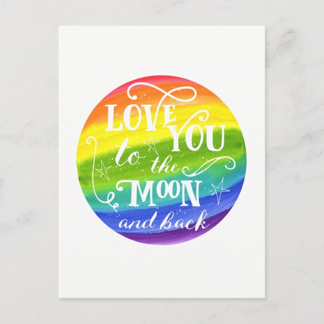 Liebe zum Mond und zurück auf der Postkarte des Re (Vorderseite)