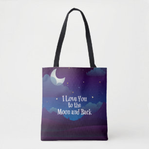 Liebe zum Mond und zurück, blaues Indiz Tasche