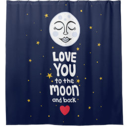 Liebe zum Mond und zurück Duschvorhang