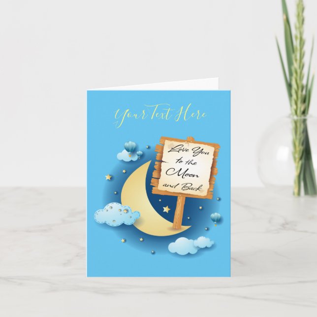 Liebe zum Mond und zurück Feiertagskarte (Vorderseite)