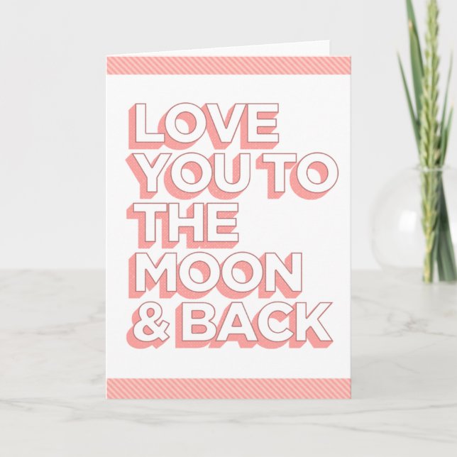 Liebe zum Mond und zurück Feiertagskarte (Vorderseite)