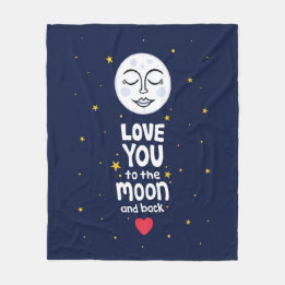 Liebe zum Mond und zurück Fleecedecke