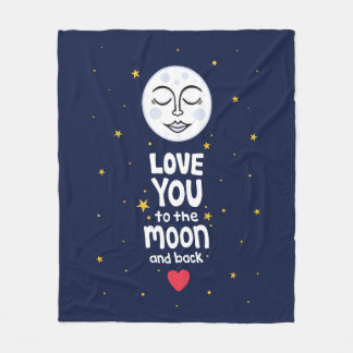 Liebe zum Mond und zurück Fleecedecke