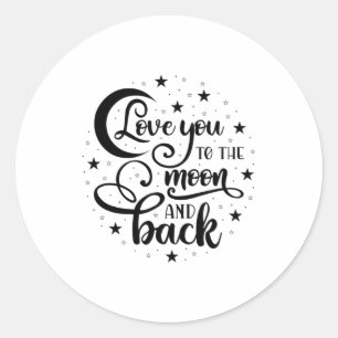 Liebe - zum Mond und zurück - hell Runder Aufkleber