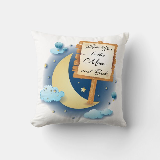 Liebe zum Mond und zurück Kissen (Vorderseite)